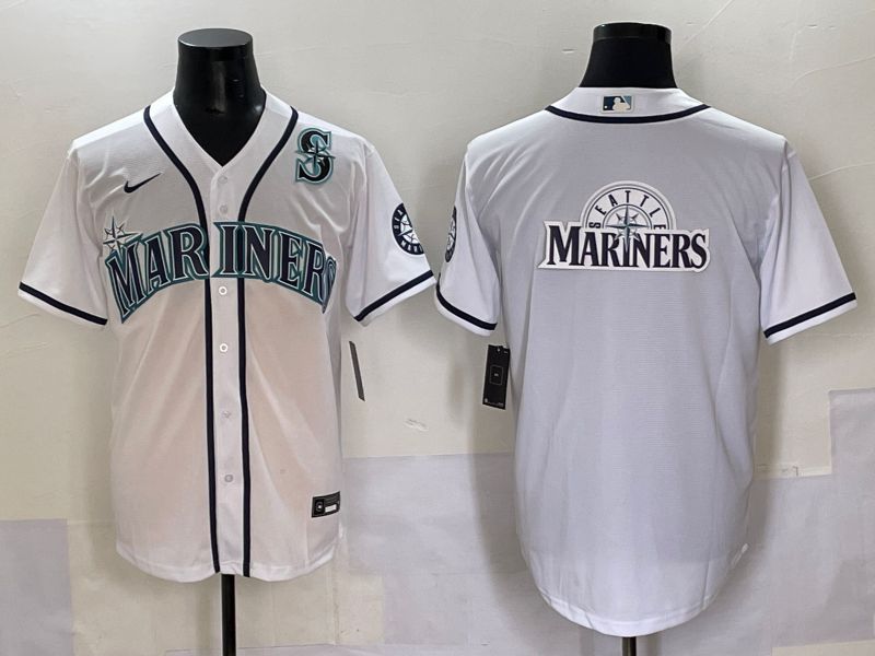 Men 2025 Seattle Mariners Blank White Game Nike MLB Jersey style 12